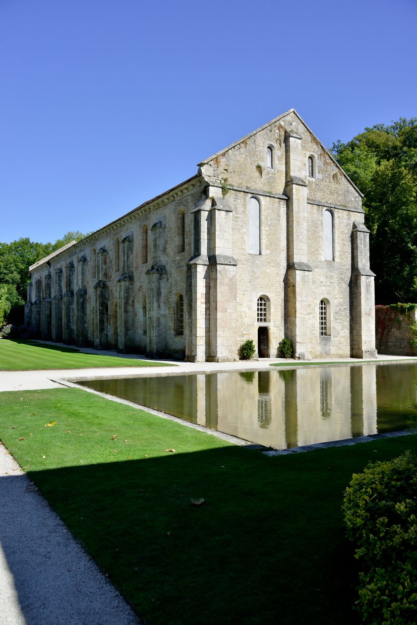 Romanesque architecture: Exterior view of the forge of the Cistercian abbey of Fontenay, Burgundy, late 12th century by Romanesque