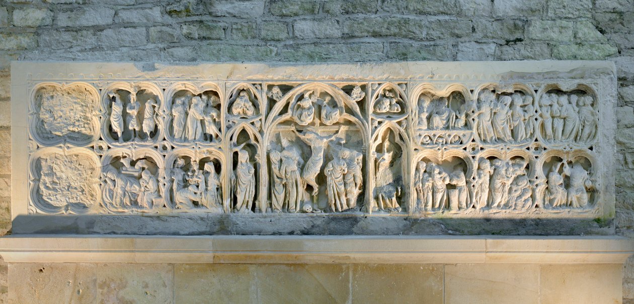 Romanesque art: altarpiece representing various scenes of the Gospel by Romanesque