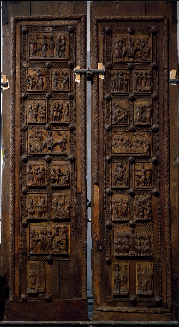 Wooden Door from the Church of St. Mary of the Capitol in Cologne by Romanesque