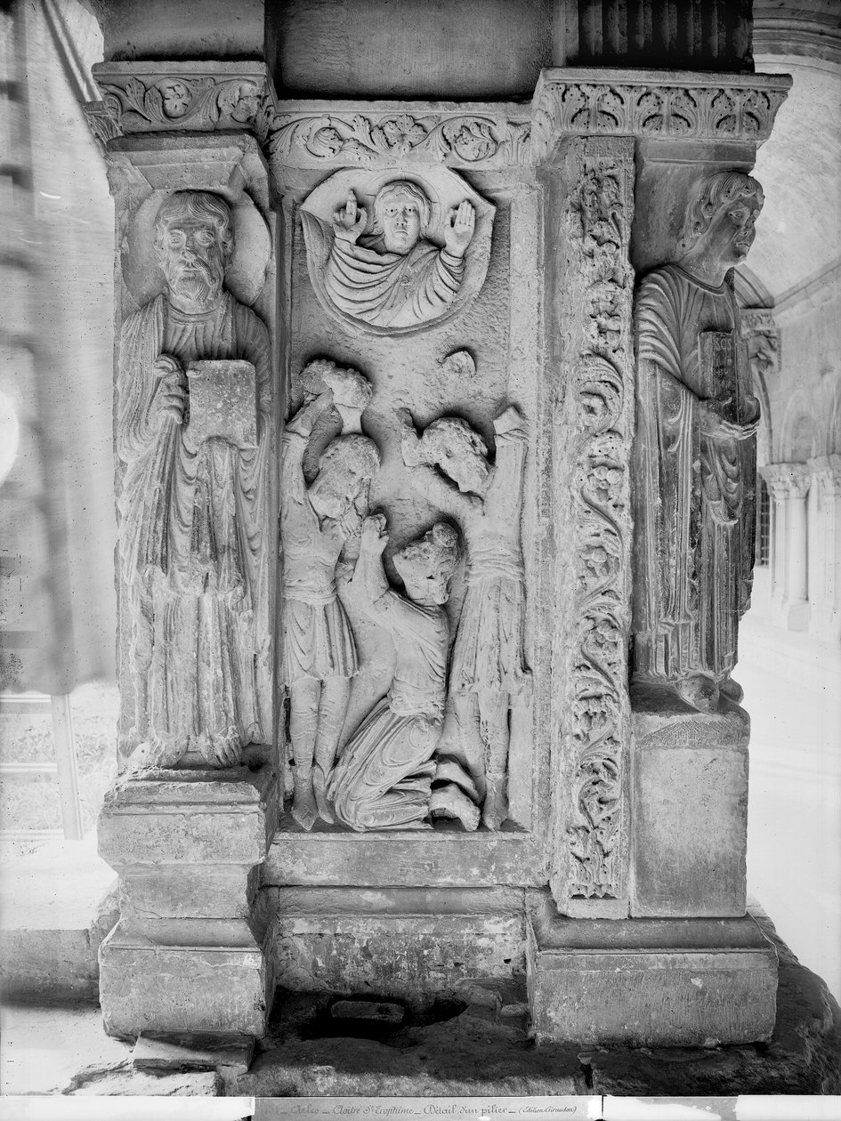 The Stoning of St. Stephen, from a Pillar in the Cloister by Romanesque