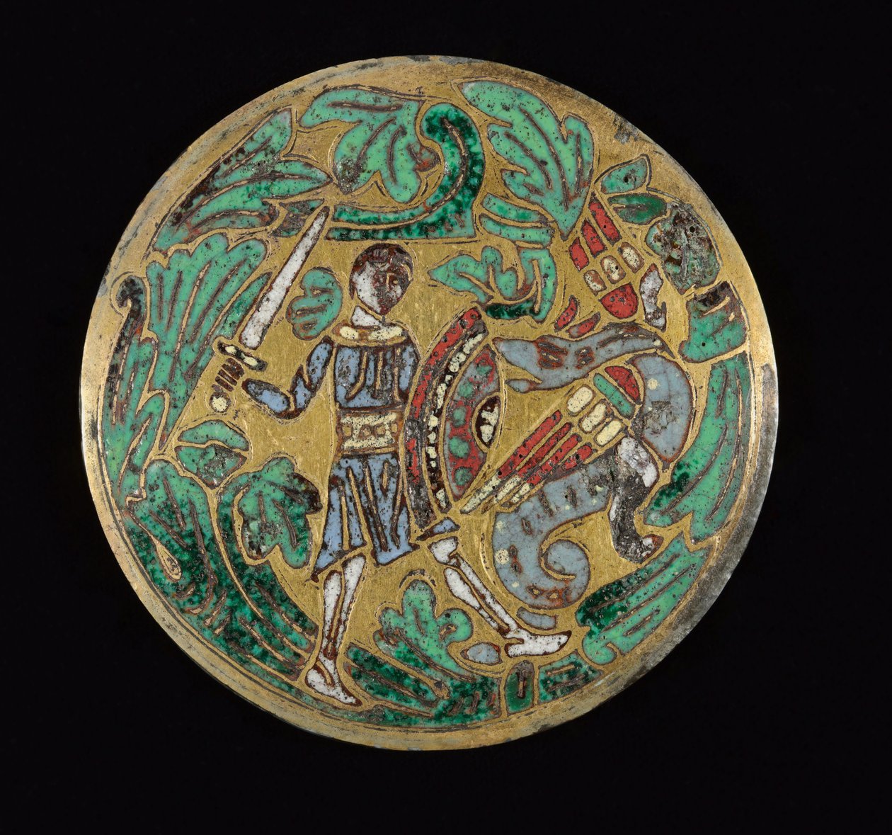 Warrior Fighting a Dragon, circa 1170-1180 by Romanesque