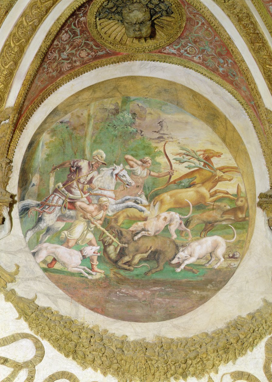 Chamber of the Winds, Deer and Wild Boar Hunt by Romano Giulio