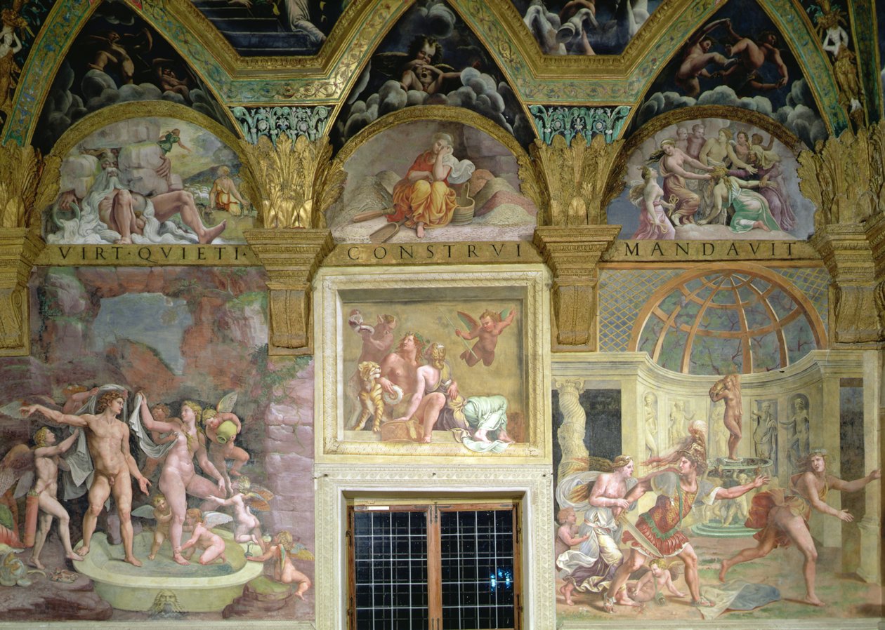 The Room of Psyche. Venus and Mars bathing; Bacchus and Ariadne; Venus and Adonis surprised by Mars by Romano Giulio