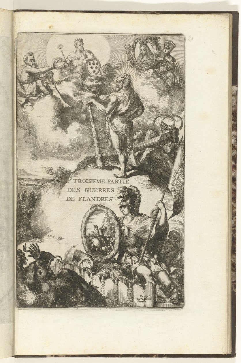 Title Print for the Third Part of Guerres de Flandres by Romeyn de Hooghe (attributed to)