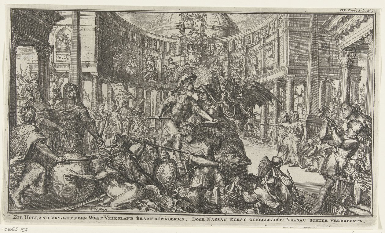 Allegory on the role of Nassau in the unity of the Republic by Romeyn de Hooghe