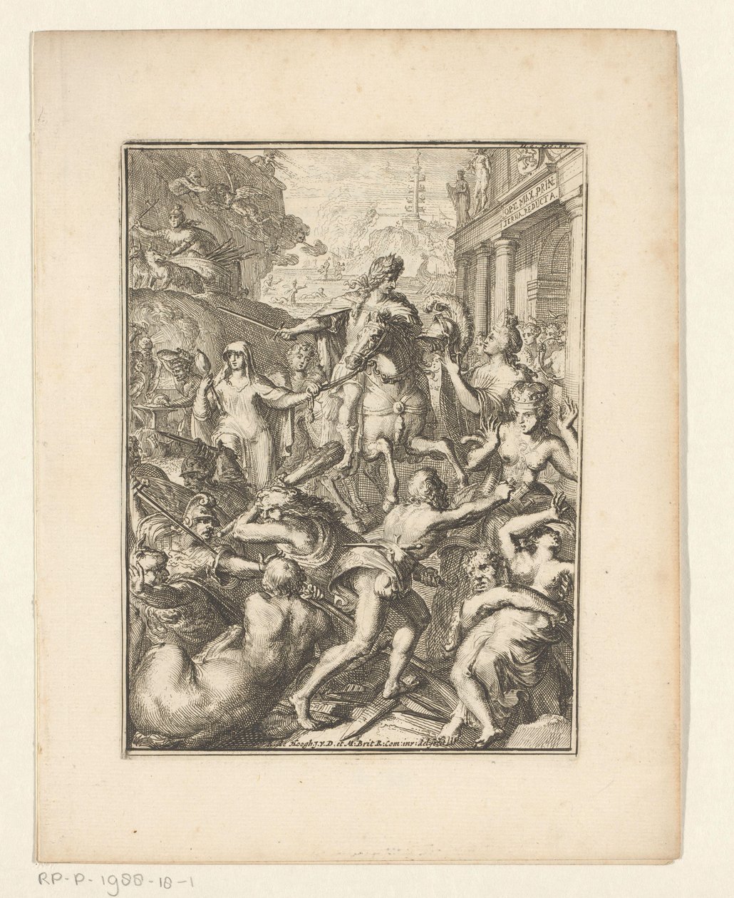 Allegorical Representation of William III on Horseback by Romeyn de Hooghe