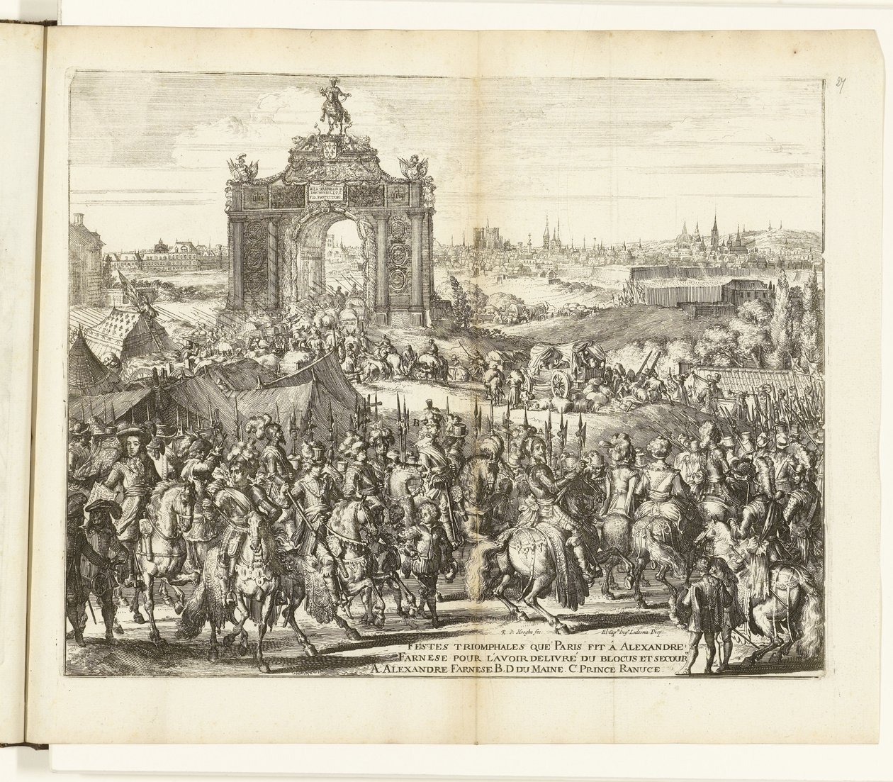 Festive Entry of Farnese after the Relief of Paris, 1590 (Wars of Flanders series) by Romeyn de Hooghe