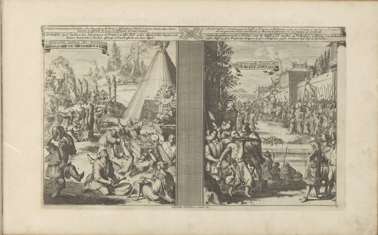 Healers in Arclada; Jesuit Shaved by a Tollmaster in Golconda by Romeyn de Hooghe