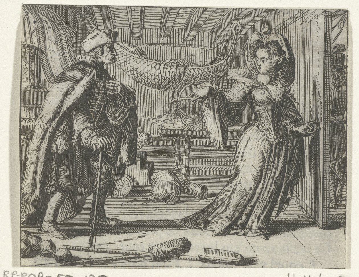 Illustration for Le calendrier des vieillards from Contes et nouvelles by Fontaine by Romeyn de Hooghe