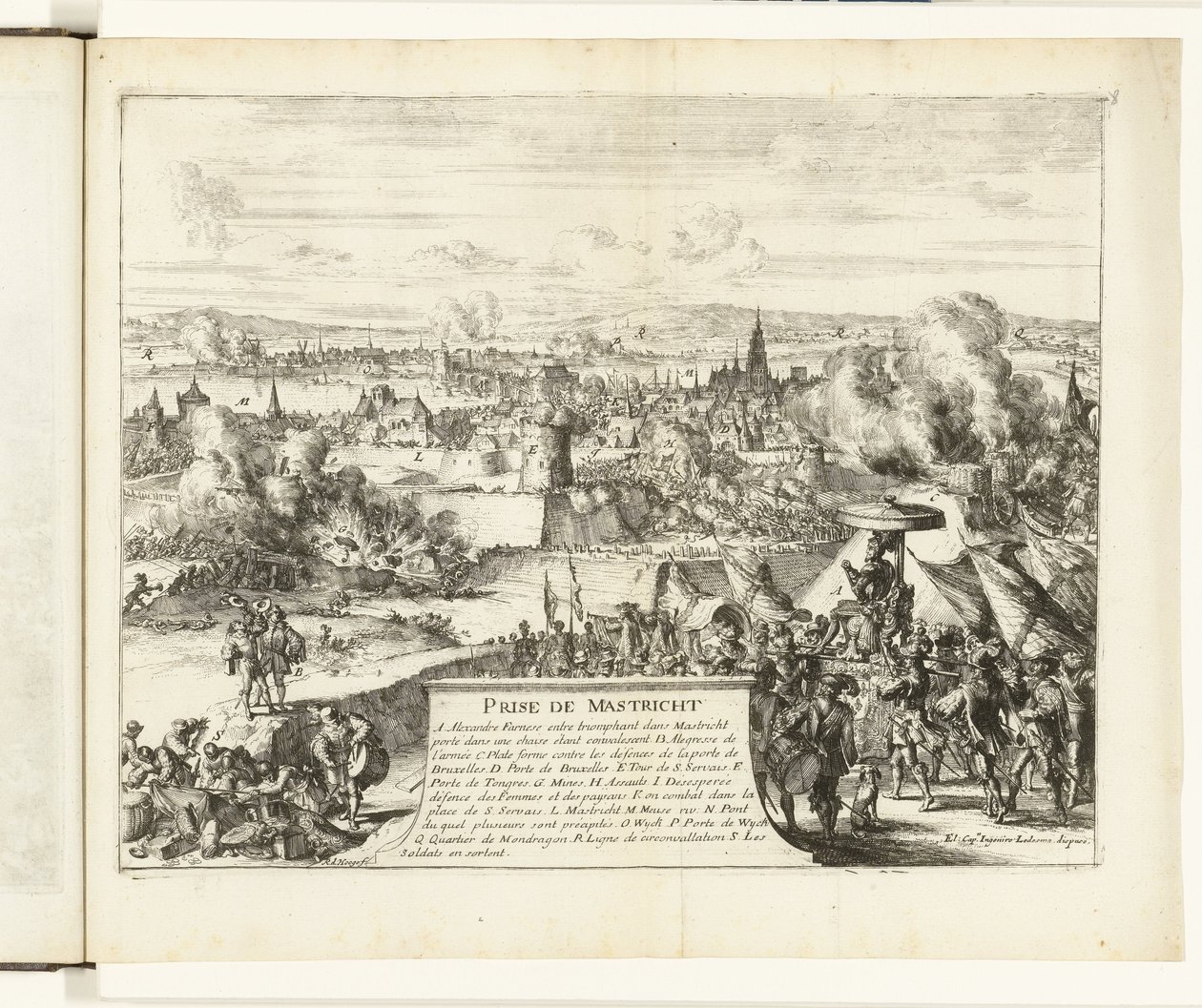 Capture of Maastricht by the Duke of Parma, 1579 (Wars of Flanders) by Romeyn de Hooghe