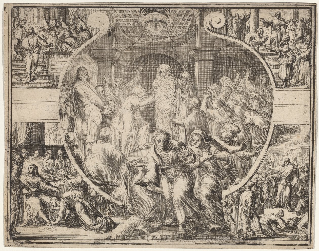 Raising of Lazarus with Scenes from the Life of Christ by Romeyn de Hooghe