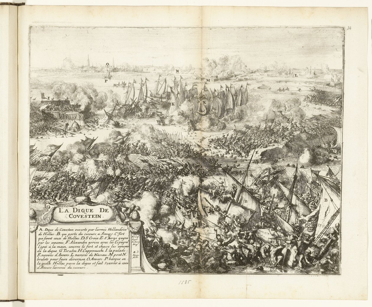 Battle for the Kauwenstein dike, 1585 by Romeyn de Hooghe