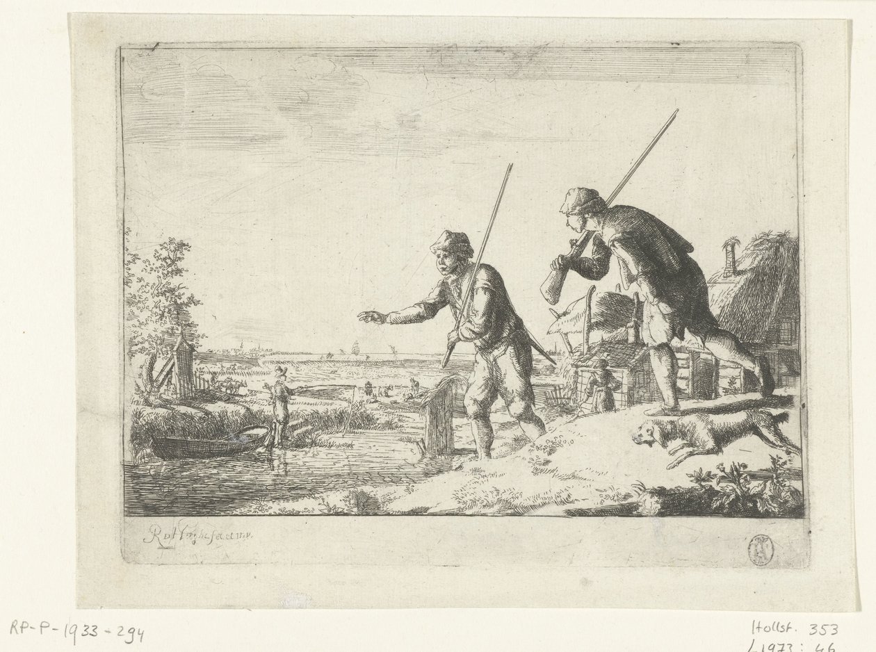 Two Soldiers by the Riverbank by Romeyn de Hooghe