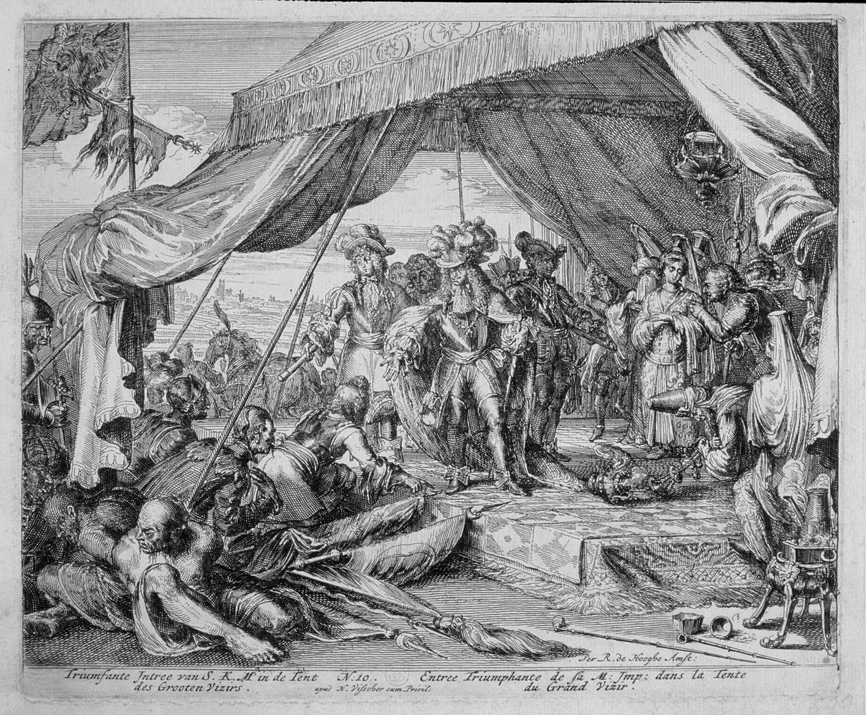 Vienna Print Cycle, Entry of Emperor Leopold into the Tent of the Grand Vizier by Romeyn de Hooghe