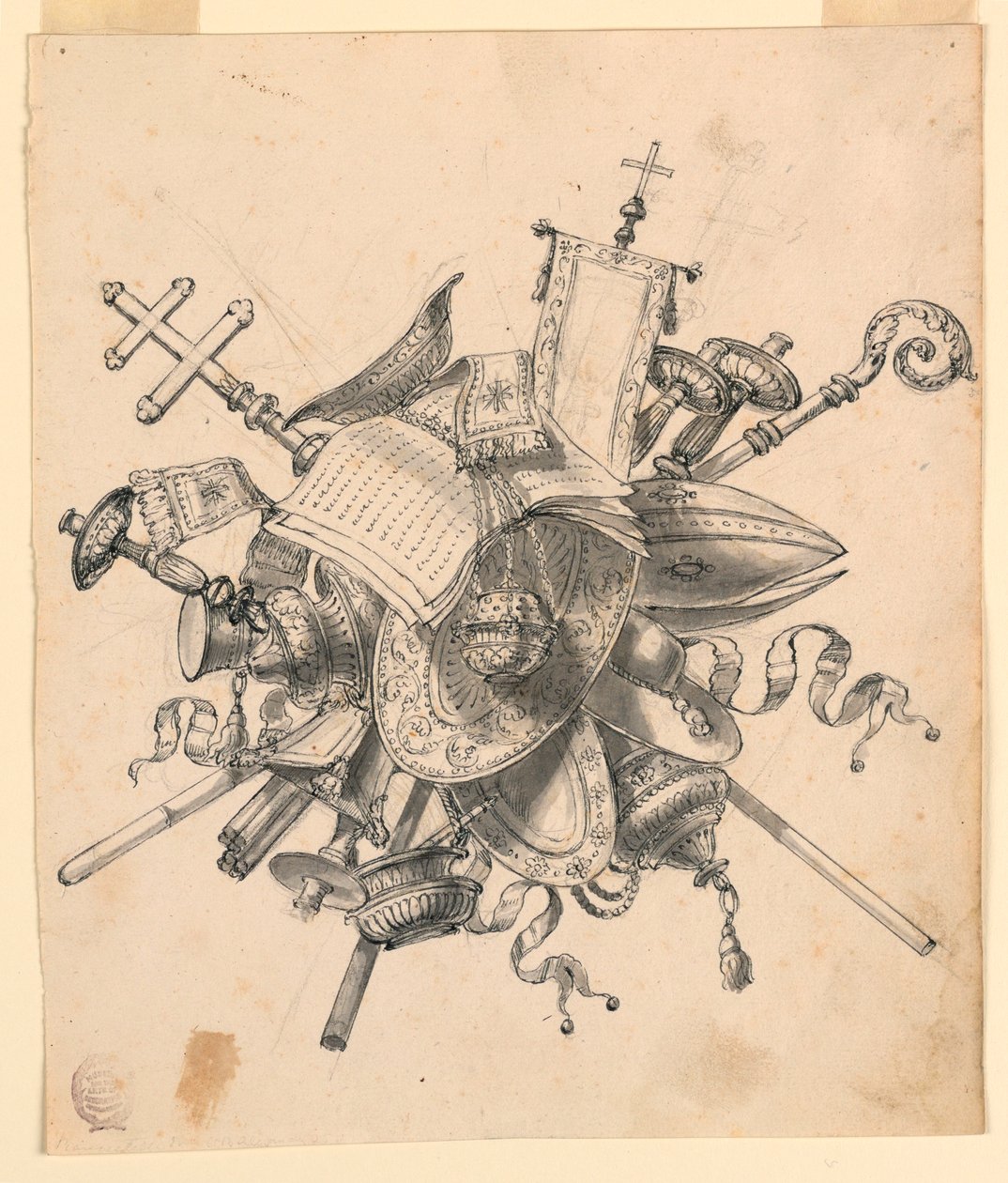 Trophy with Ecclesiastical Objects, 1830–1850 by Romolo Achille Liverani
