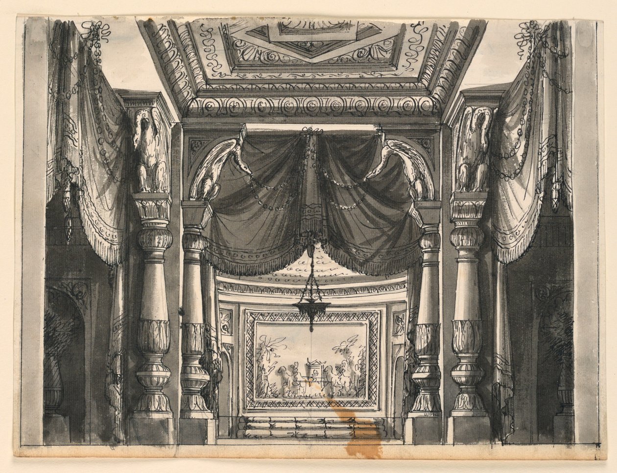 Stage Design, Interior of Oriental Palace by Romolo Achille Liverani