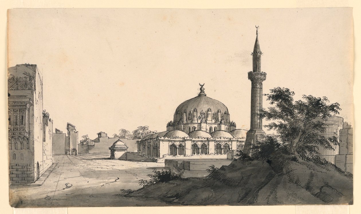 Stage Design, Mosque on Square by Romolo Achille Liverani