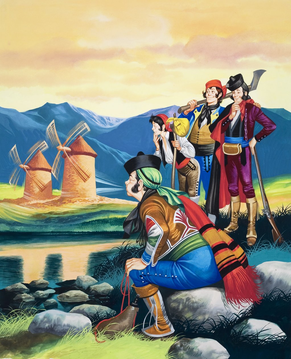 Blowing Windmill Sails, Illustration from 