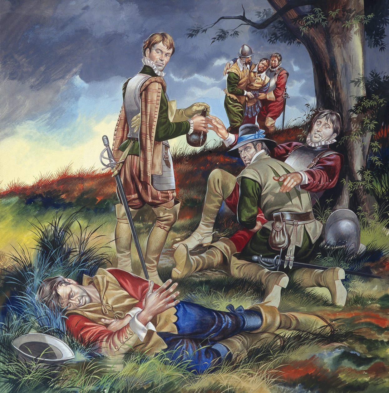 Sir Philip Sidney at The Battle of Zutphen by Ron Embleton