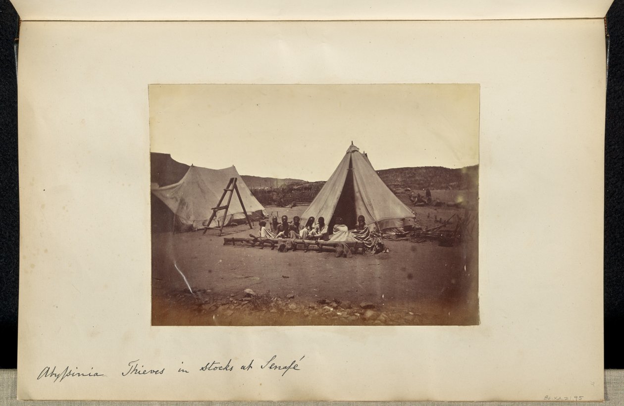 Abyssinia: Thieves in Stocks at Senafe by Ronald Ruthven Leslie Melville