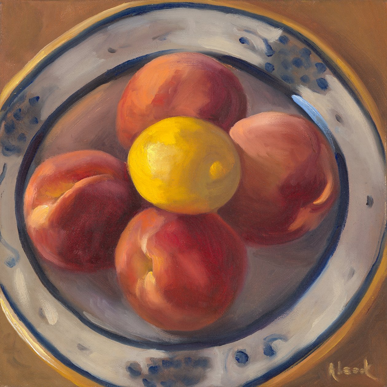 Peaches and Lemon, 2016 by Rosemarie Adcock