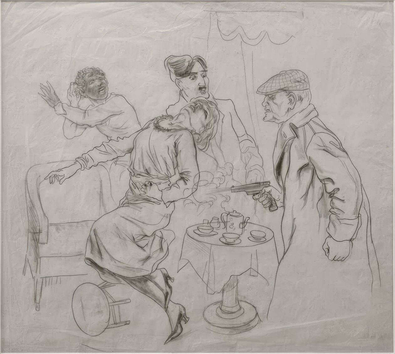 Das Attentat im Salon von Rudolf Schlichter