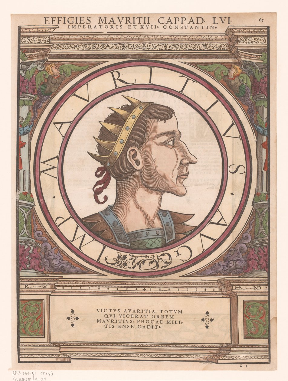 Portrait of Mauritius Cappadocius in Architectural Frame by Rudolf Wyssenbach
