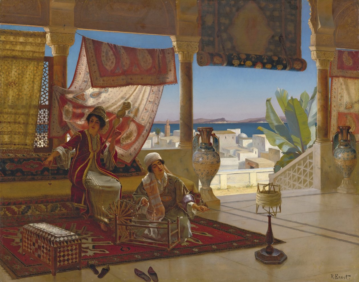 The Wool Spinners by Rudolphe Ernst