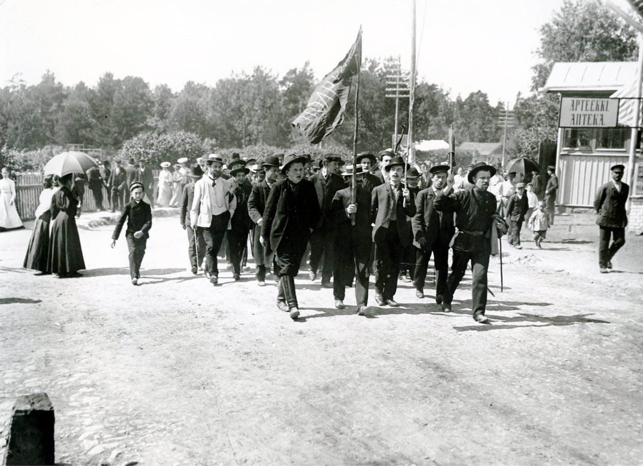 A protest march in St Petersburg, 1906 by Russian Photographer