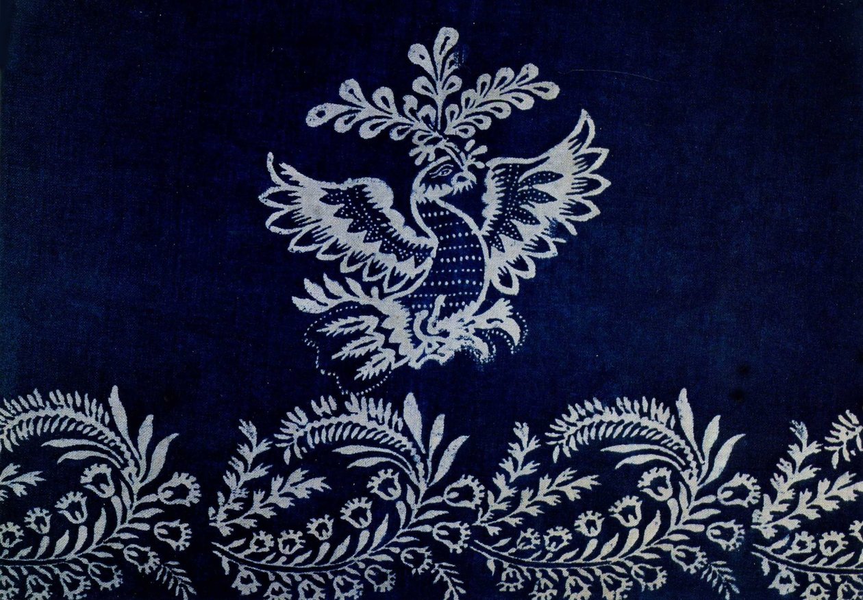 Detail from a tablecloth by Russian School