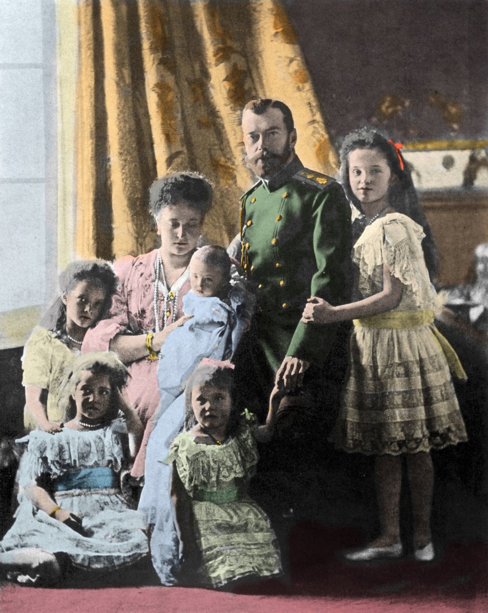 Family portrait of Tsar Nicholas II of Russia - Photography around 1904-1905 by Russian Photographer