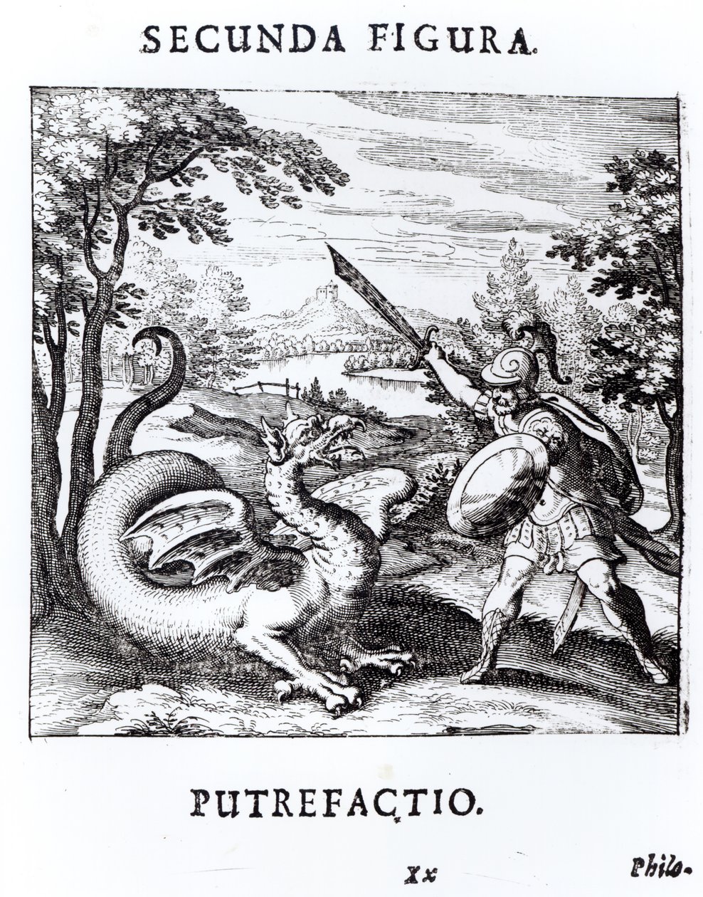 A knight defeating 