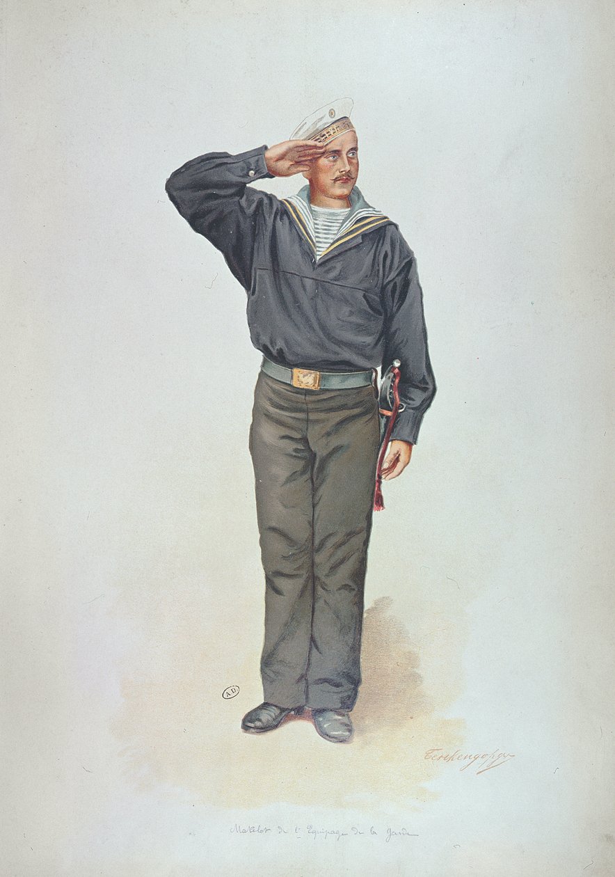 Russian sailor in the Uniform of the Russian Navy at the end of the nineteenth century by Russian School