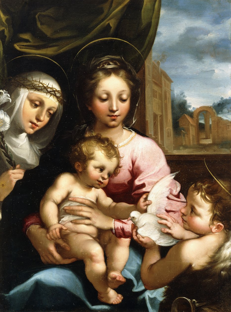 The Madonna and Child with the Infant Saint John the Baptist and Saint Catherine of Siena by Rutilio Manetti
