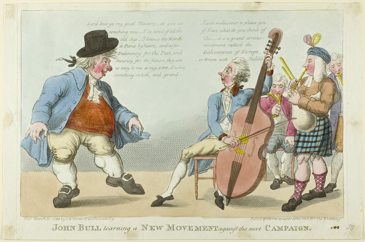 John Bull Learning a New Movement by S. W. Fores