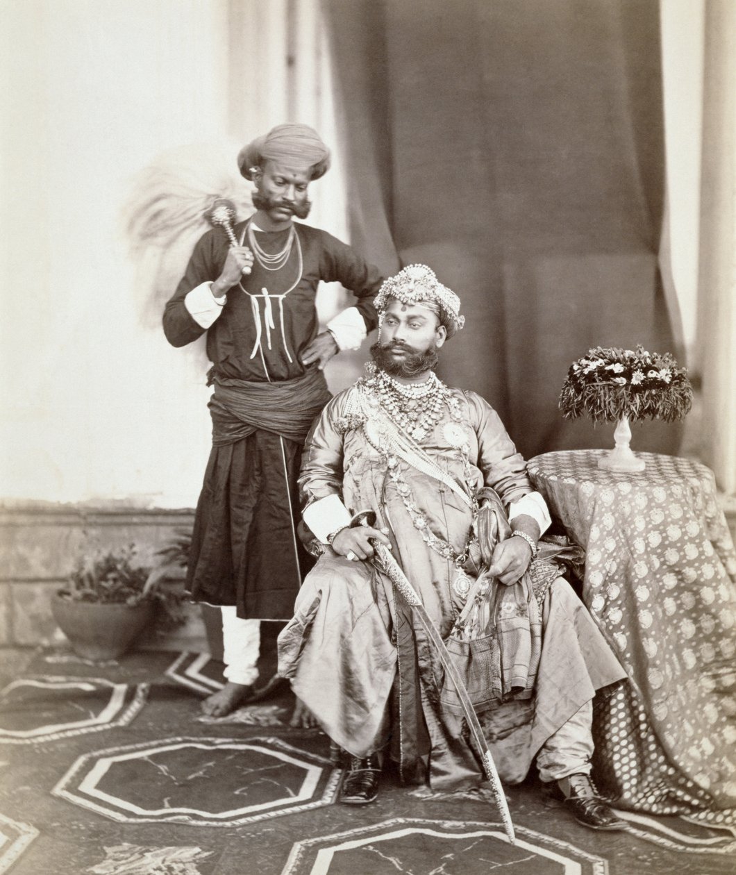 His Highness Maharaja Tukoji Rao II of Indore and attendant by S. and Shepherd, C. Bourne