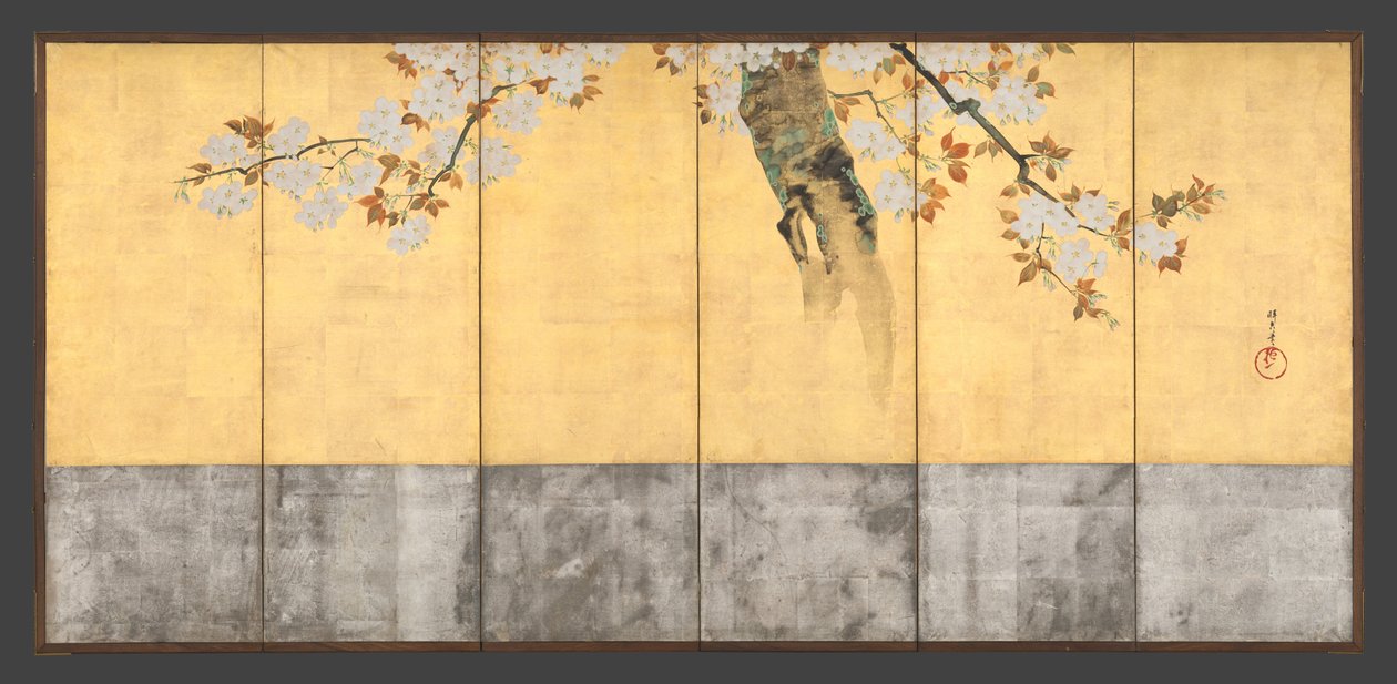 Blossoming Cherry Trees by Sakai Hoitsu