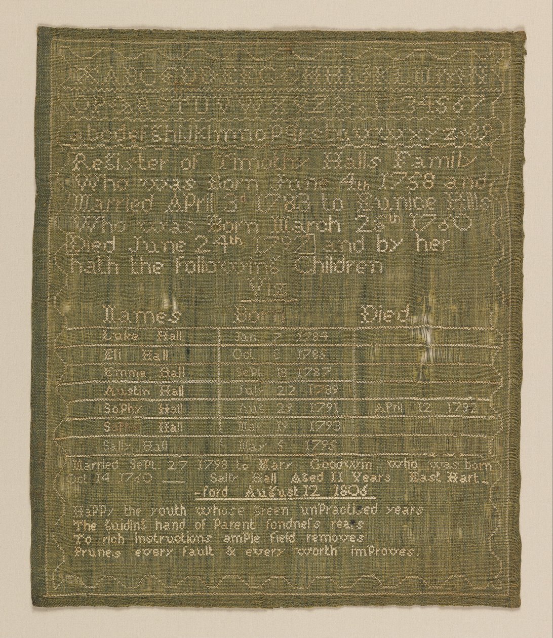 Sampler by Sally Hall