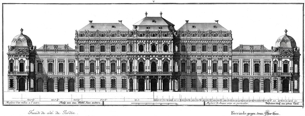 Elevation of the Garden Facade by Salomon Kleiner