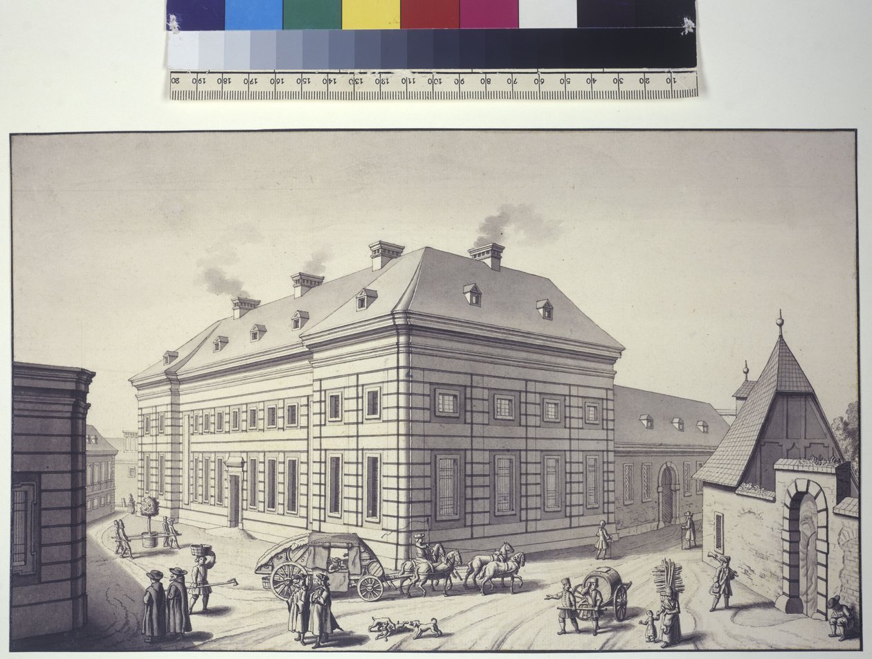Oblique View of the Orangery Opposite the Liechtenstein Garden Palace in Rossau by Salomon Kleiner