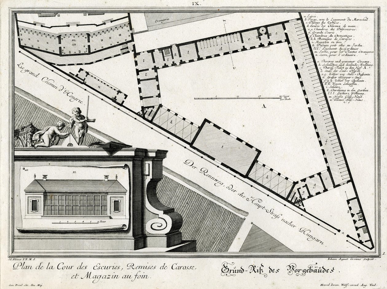 Ground Plan of the Outbuildings on Rennweg by Salomon Kleiner