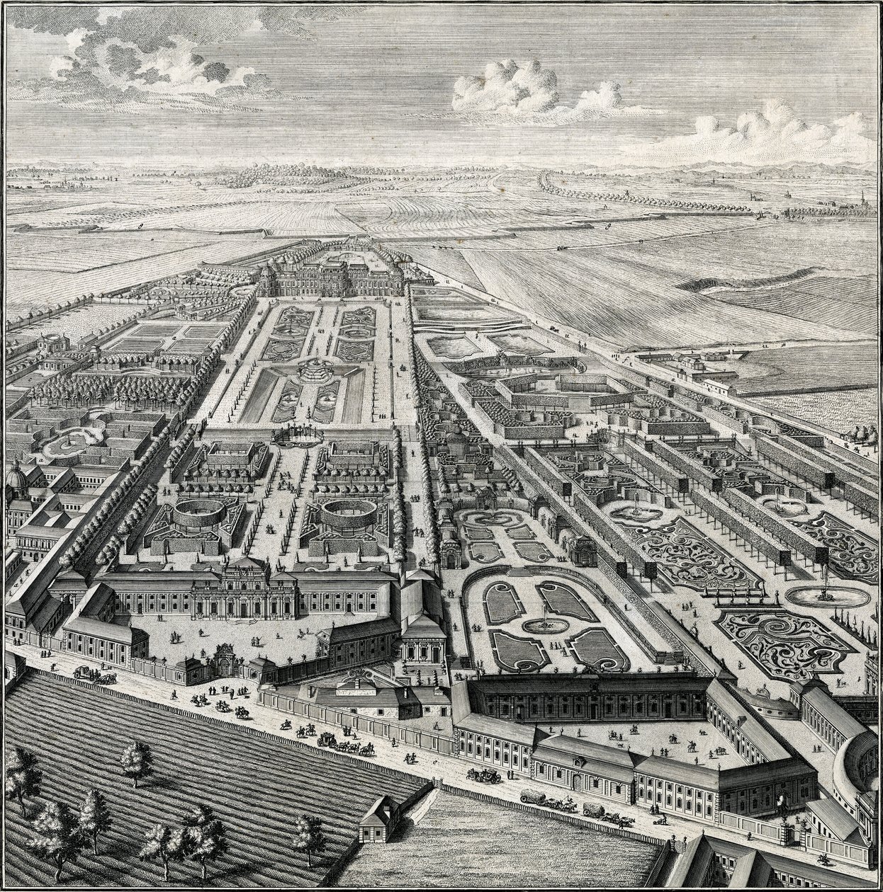 View of the Garden of Prince Eugene and the Adjacent Gardens of the Salesian Convent and Prince Schwarzenberg by Salomon Kleiner