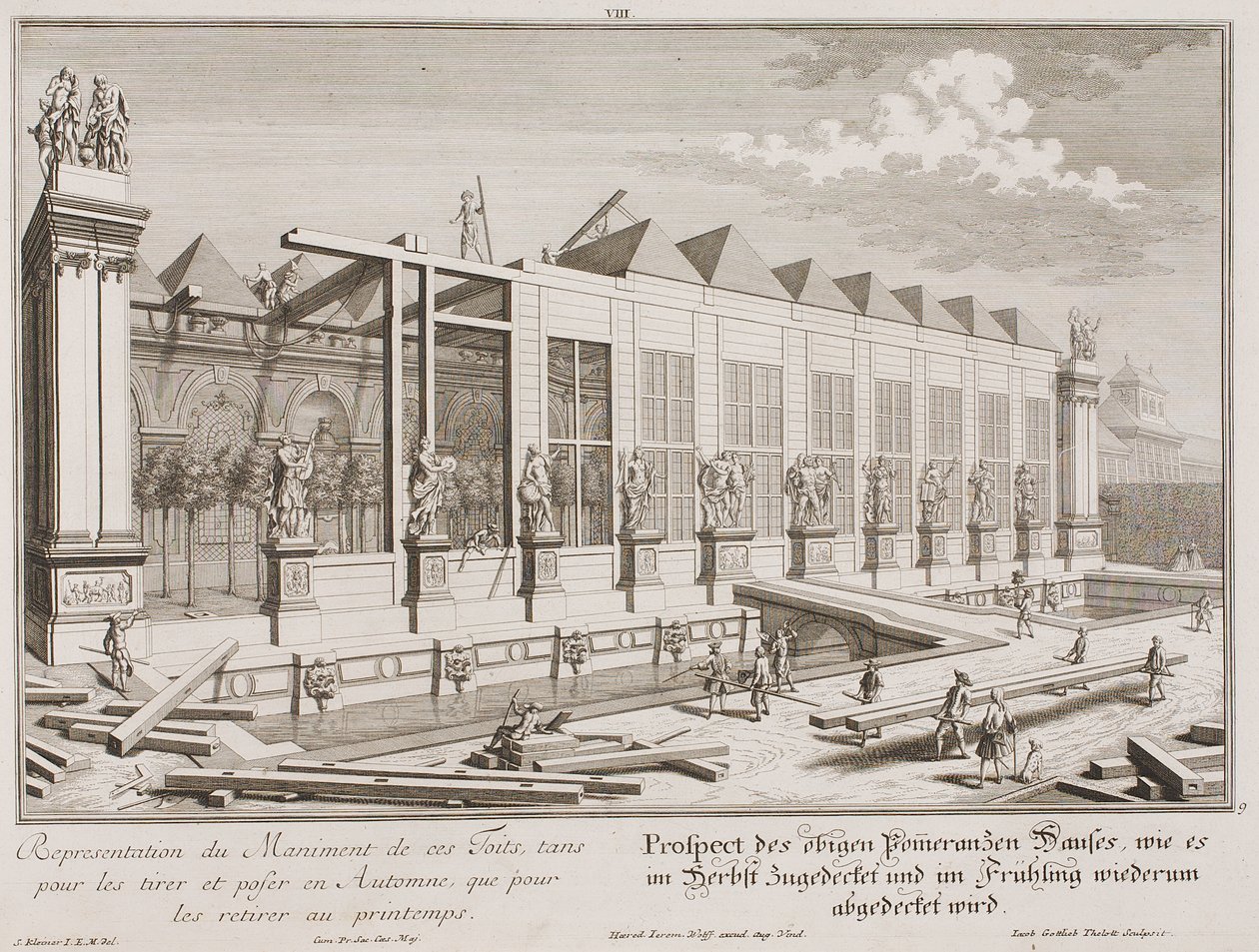View of the Orangery During Winter Covering by Salomon Kleiner