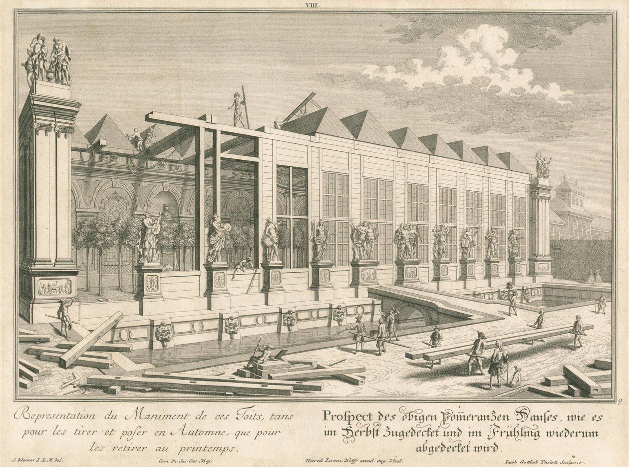 View of the Orangery during Winter Covering by Salomon Kleiner
