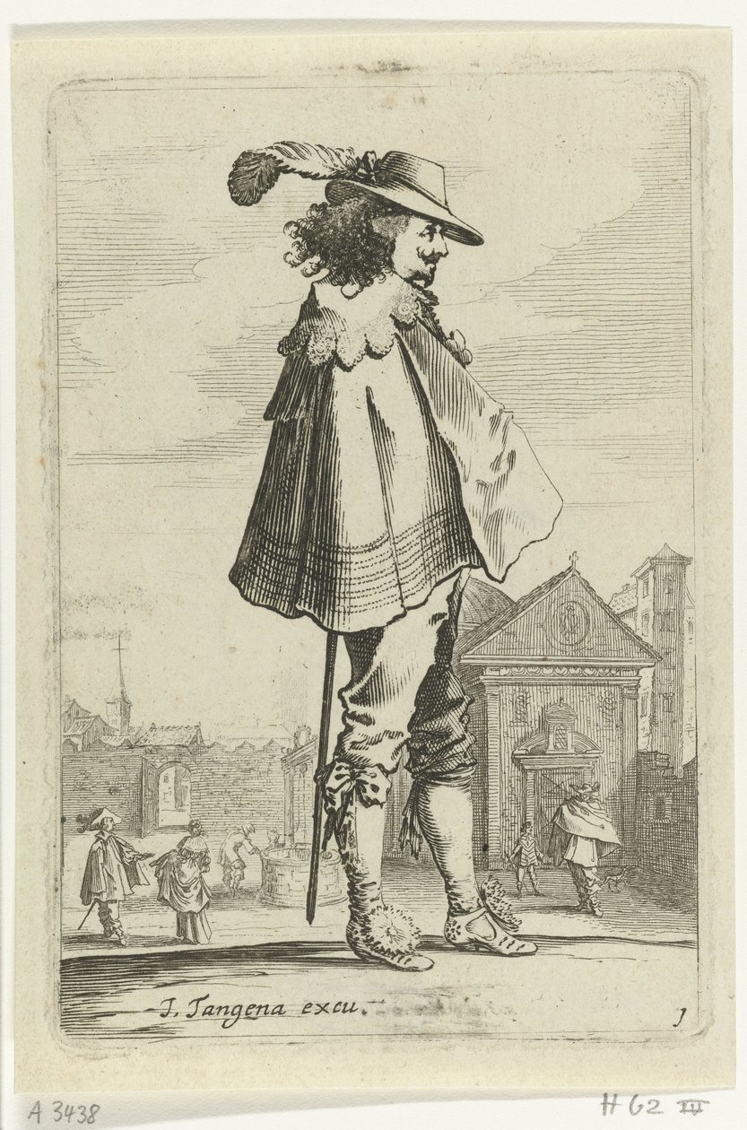 Standing Officer in Profile, Armed Officers and Soldiers (series title) by Salomon Savery