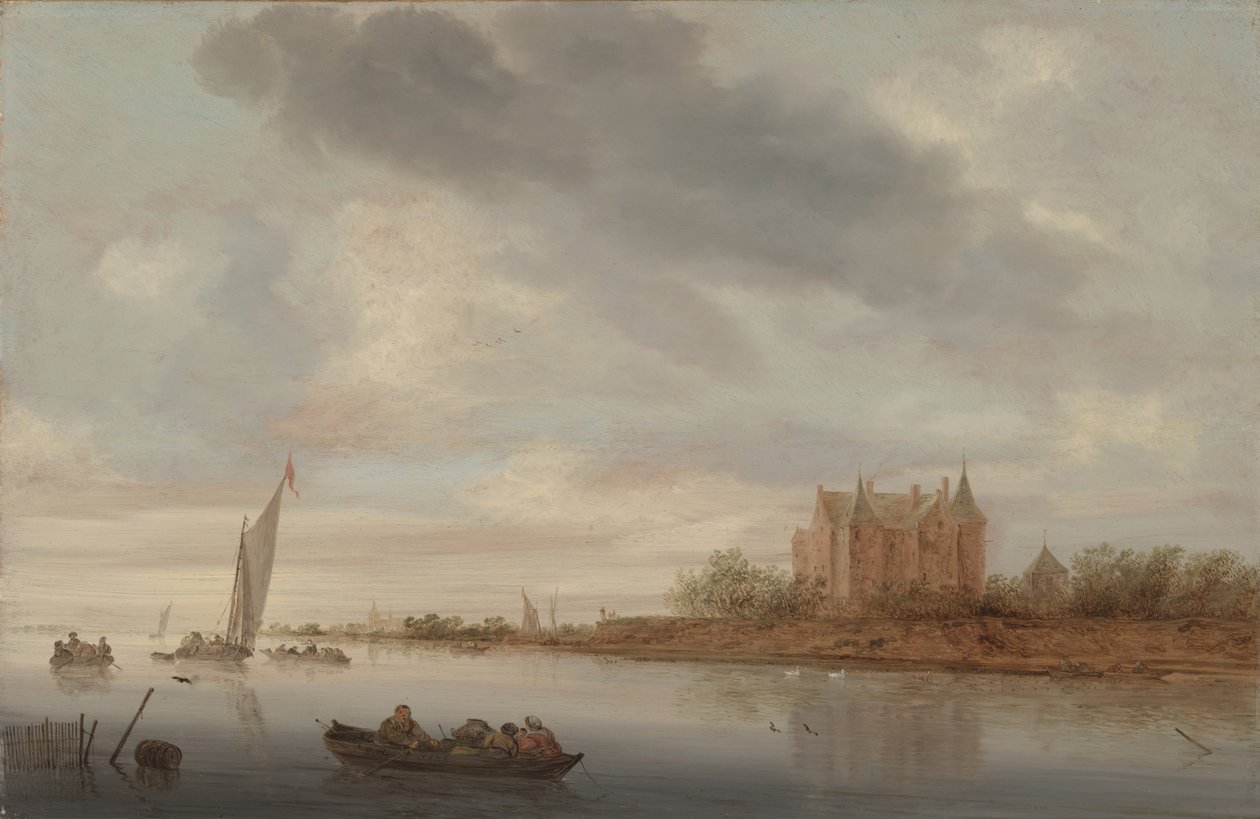 Castle on a River by Salomon van Ruisdael or Ruysdael