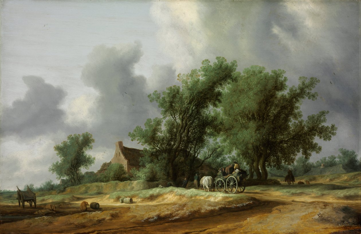 Road in the Dunes with a Carriage by Salomon van Ruisdael or Ruysdael