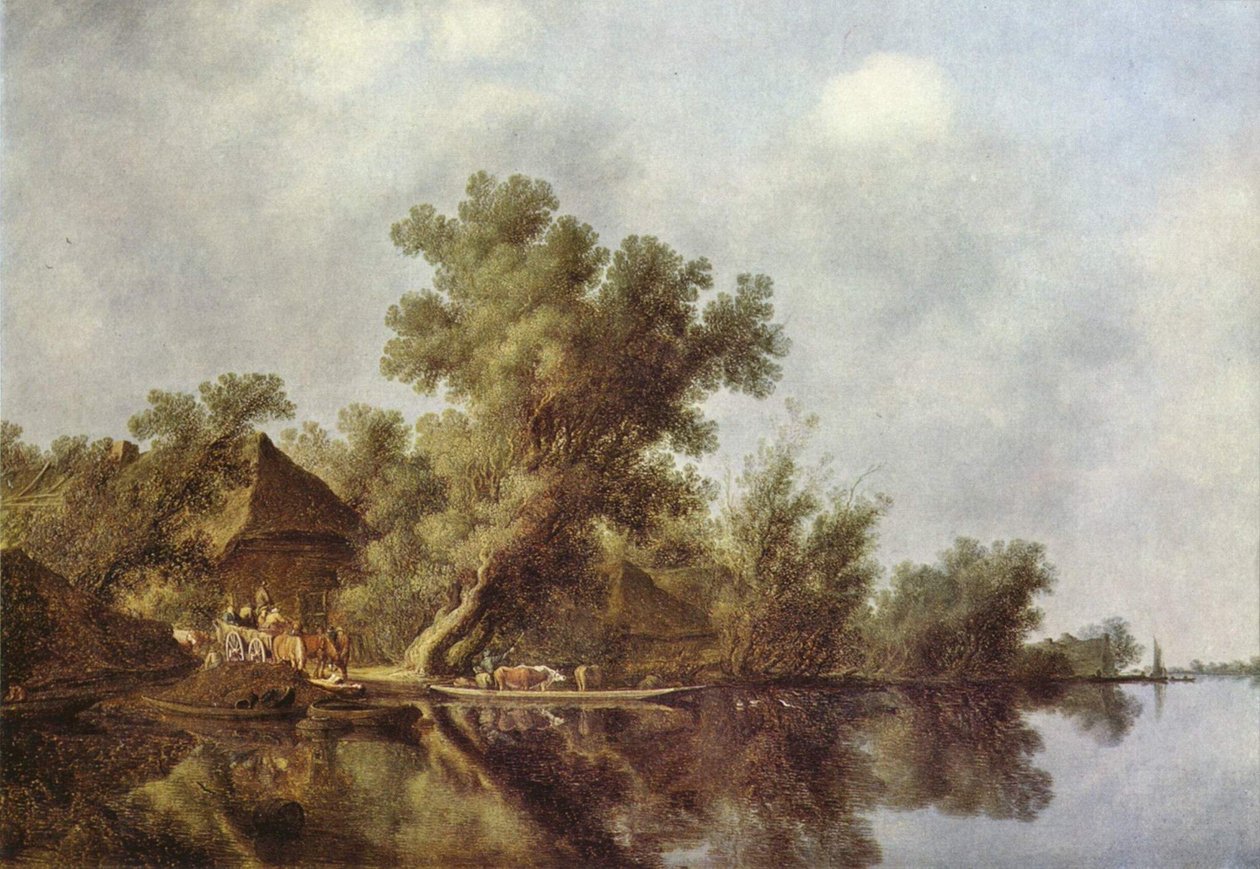 River Landscape by Salomon van Ruysdael