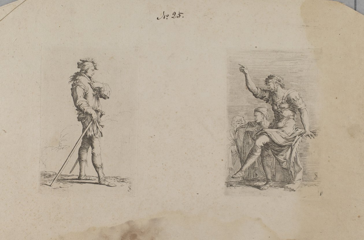Man with Arm at Chest Level (Figurine Series) by Salvator Rosa