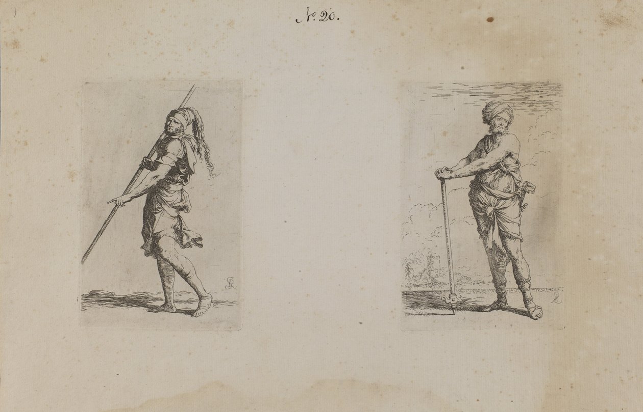 Man with Plumed Hat, Side View (Figurine Series) by Salvator Rosa
